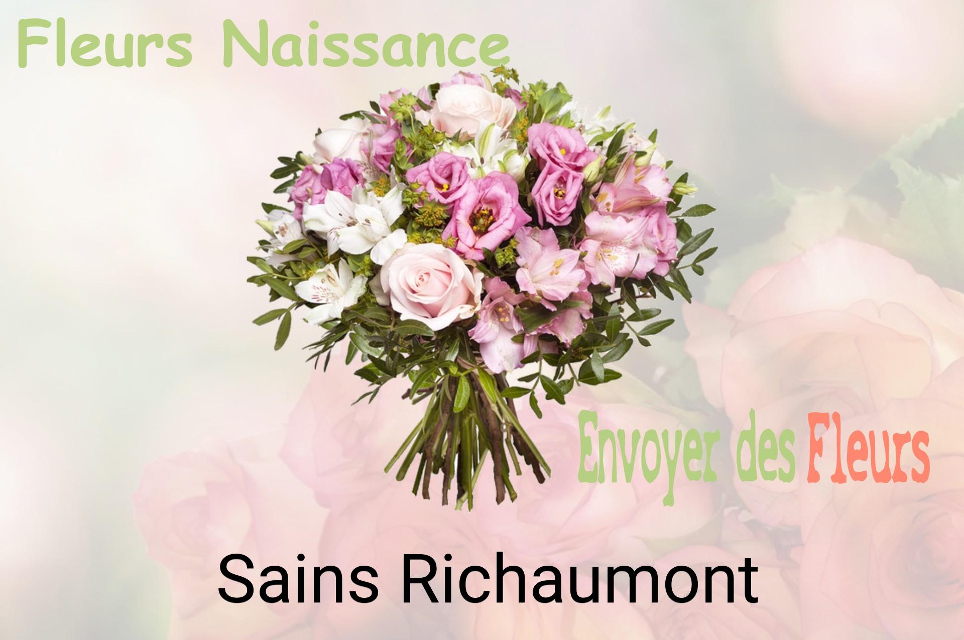 Bouquet de fleurs de naissance livré à Sains-Richaumont